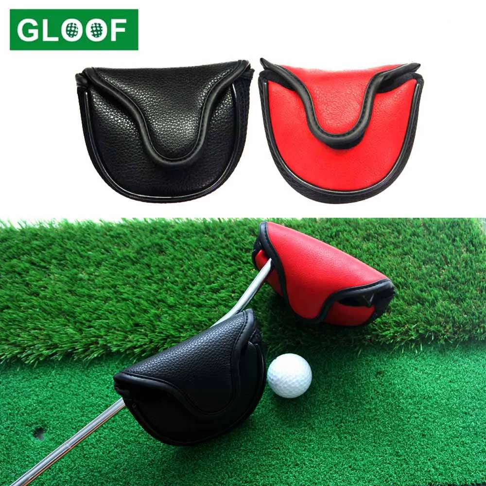 

Golf Pusher Sleeve PU Leather Golf Putter Cover Universal Semi-circular Easy Clean Practical Lightweight Protection Waterproof