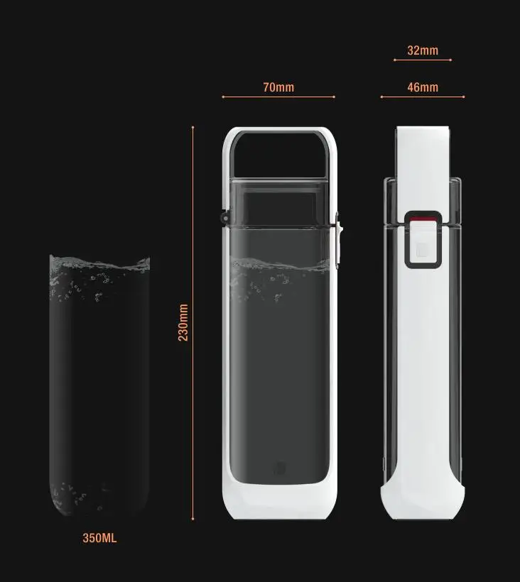 Xiaomi Мужская MS портативная кружка с одной рукой, 350 мл, чашка для воды, бизнес, Повседневный, Спортивный, для здоровья, ручная чашка с ручкой