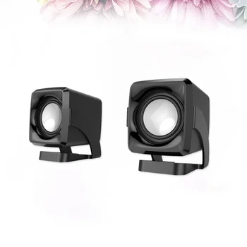 

2pcs USB 2.0 Wired Mini Portable Multimedia Computer Speaker for Laptop Desktop PC (Black)