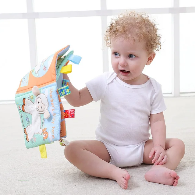 Animal Style Newborn Baby Cloth Books Learning Educational Toys Infant Children Fabric Clothing Book Touch Ringing Cognition Toy 1