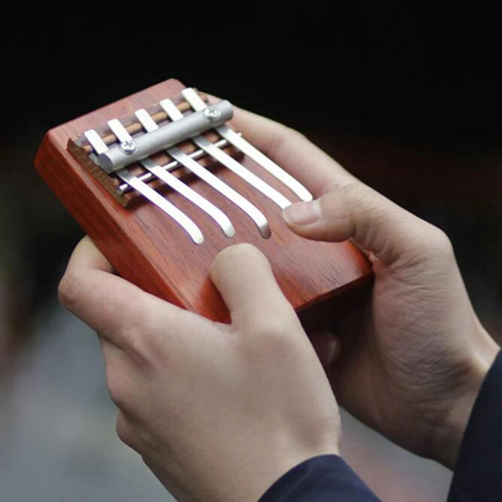 5 Key Kalimba Thumb Piano Finger Mbira Solid Rosewood Music Instrument Wood