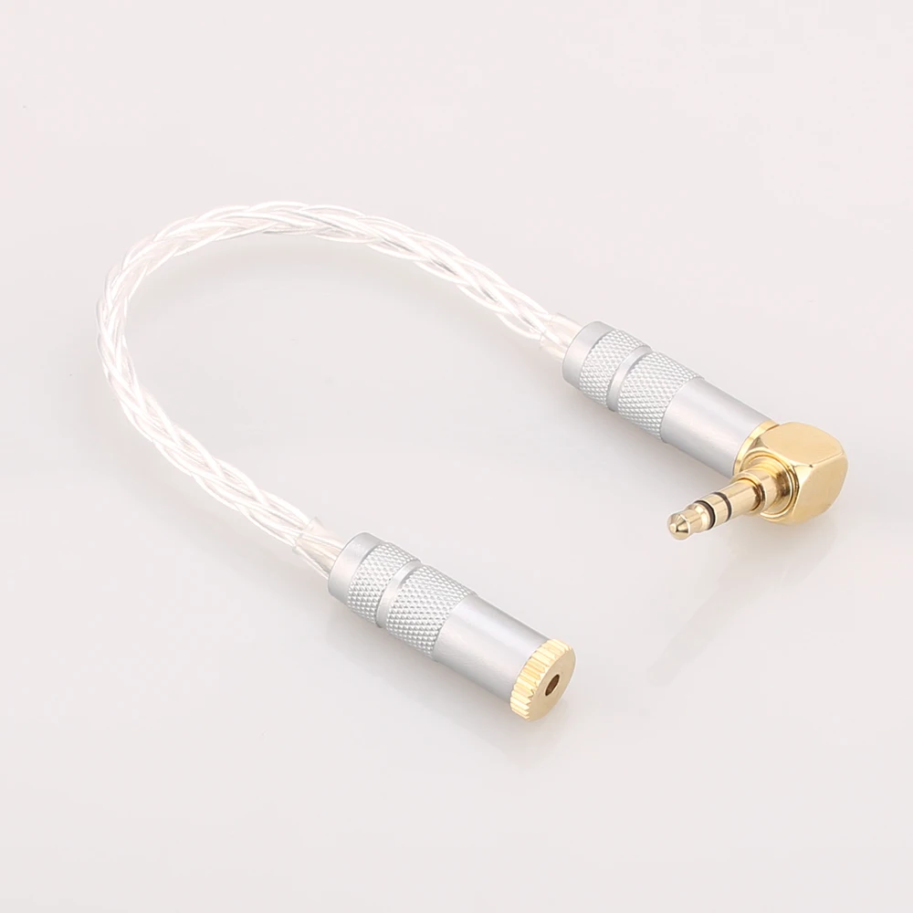 10cm 8Cores Silver Plated 3 5mm Plug to 2 5mm Trrs high quality Female socket Headphone Audio Cable