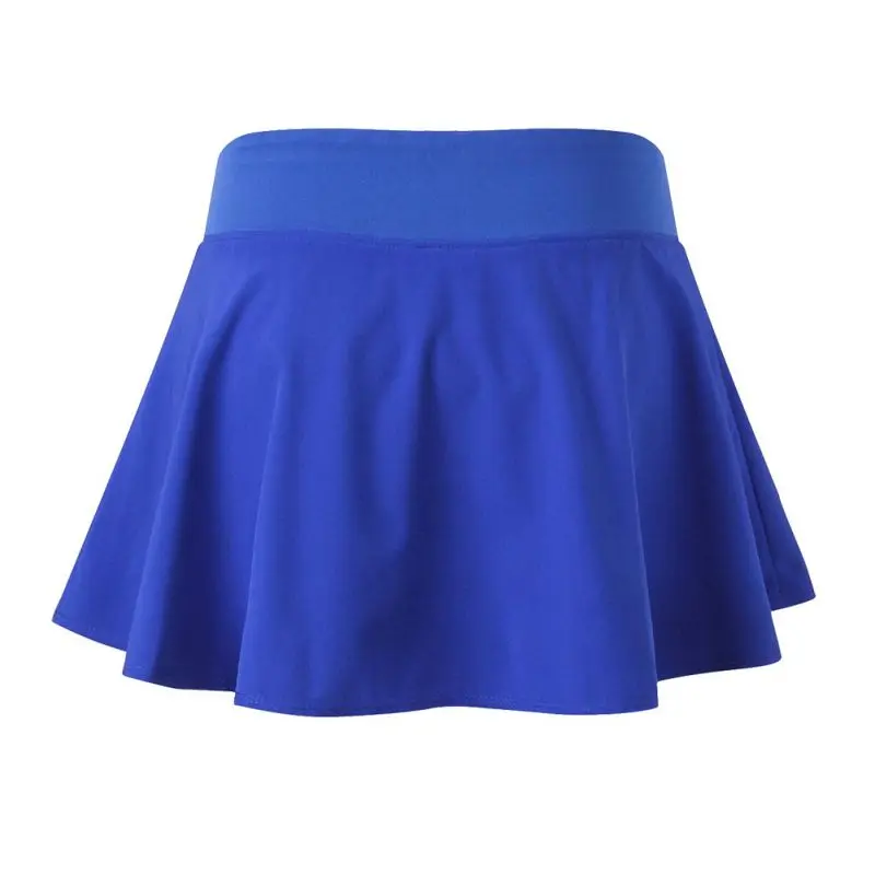 Женская короткая юбка для фитнеса для бадминтона и настольного тенниса, юбка с высокой талией для гольфа, брюки для тенниса, юбка - Цвет: Синий