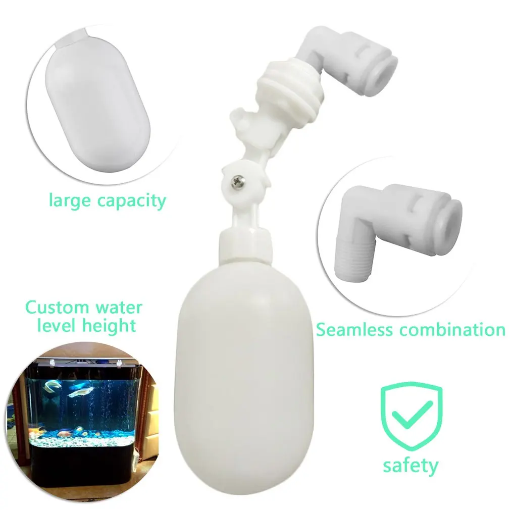 Float Ball Valve Shut off Automatic Fill Feed Aquarium Fish Tank RO Water Osmosis System Adjustable Mini Float Ball Valve