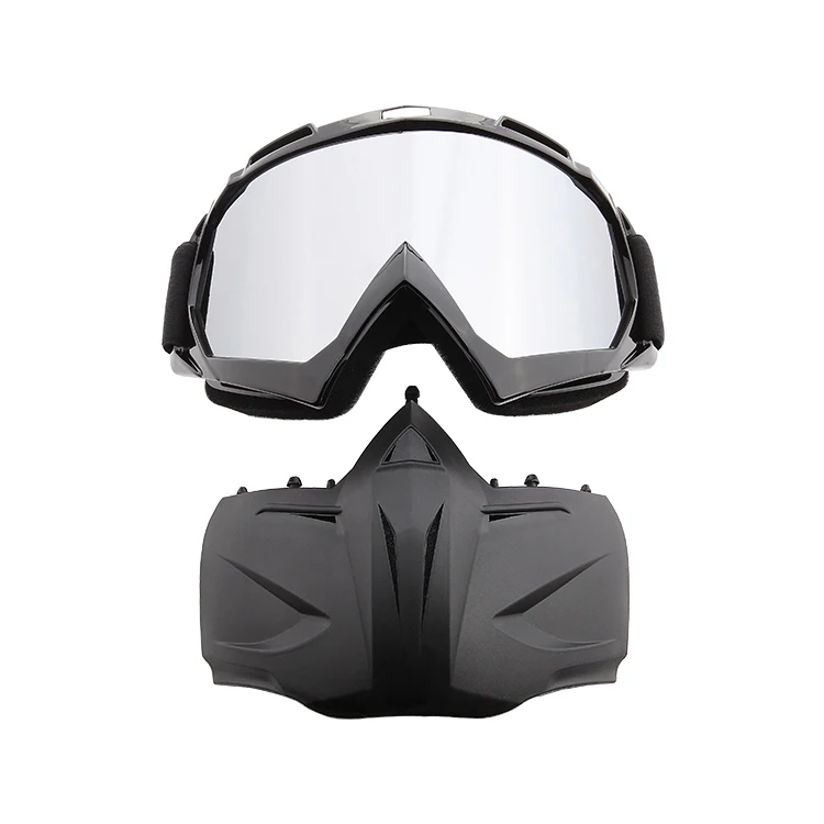 Tactical Motorcycle Goggles Face Mask Outdoor Cycling Eyewear Detachable Off Road Dirt Bike Anti-UV Protective Glasses