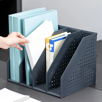 

Stretchable File Organizer Box Office Table File Tray Folder Support Stand Triple Frame Bookshelf Stationery for Students