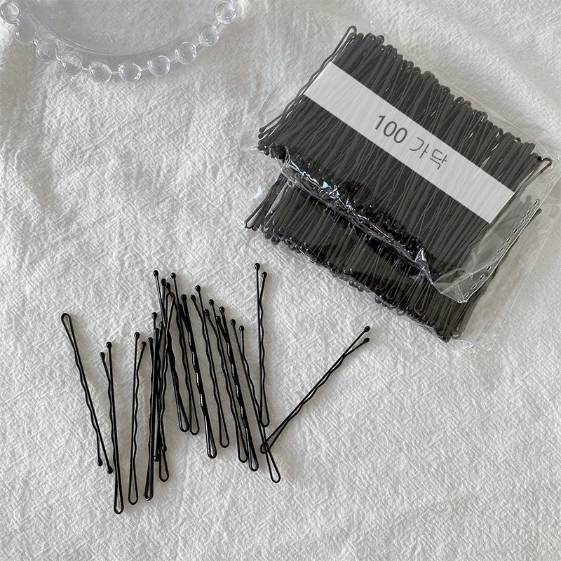 100pcs thick grip resealable zip lock bags self seal clear plastic poly bag 100Pcs Women Basic Black Metal Hairpin Invisible Styling Hair Grip Salon Make Up Hair Accessories Simple Hair Clip For Girls