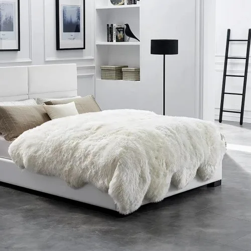 Мериносовый ворсистый ковер из овчины, 10 P, меховой коврик для кровати, зимний коврик, овечья кожа, меховой ковер для спальни, покрывало из овечьего меха