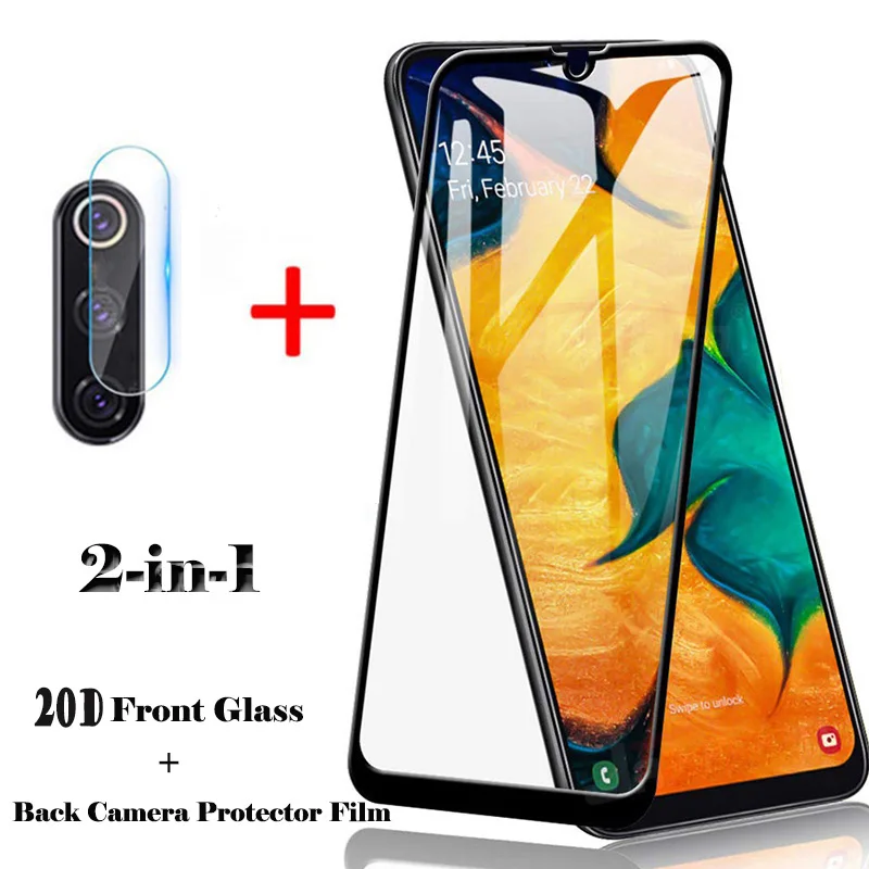 2 в 1 20D полноэкранное защитное закаленное стекло для Samsung Galaxy A71 A51 A31 A70 A60 A50 A40 A30 +