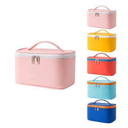 Waterproof Cosmetic Storage Case PU Leather Personalized Make up Bags Embroidery Name Portable Travel Cosmetic Bag for Women