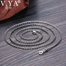 V. YA 925 серебро плоское кольцо цепочка ожерелье 40/45/50/55/60 см цепь 2 мм толщина для женщин ювелирные украшения для женщин
