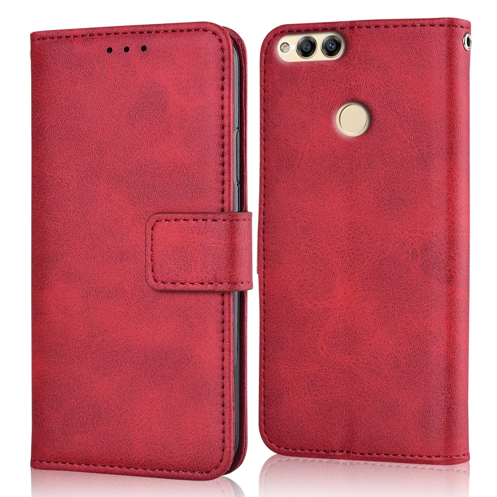 niu-Red Для huawei Honor 7X BND-L21 чехол для huawei 7X Coque Роскошный чехол-портмоне для huawei 7 X BND-L21 книга откидная крышка сумка для телефона - Цвет: niu-Red
