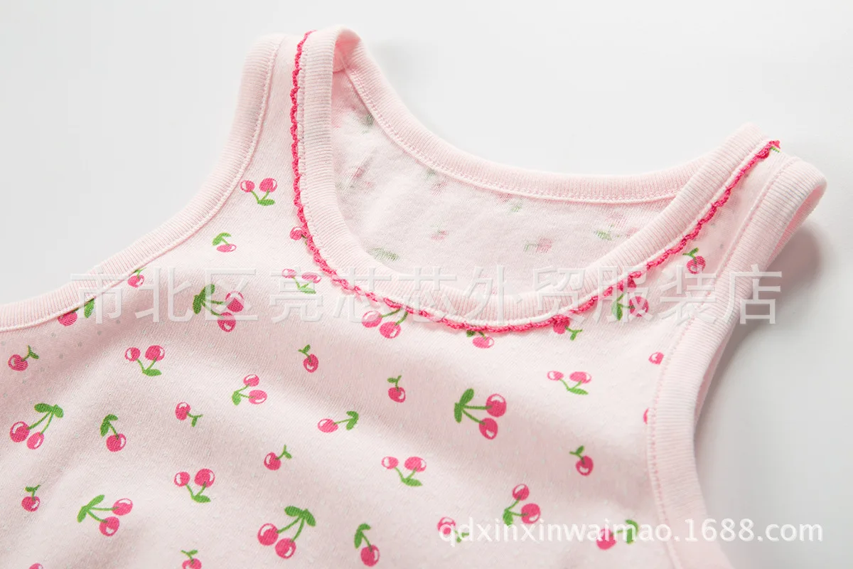 Song you Nishimatsu House 19 Years New Style Four Seasons Wearable Summer Knitted Cotton Elastic Girl Children's Vest I-shaped B