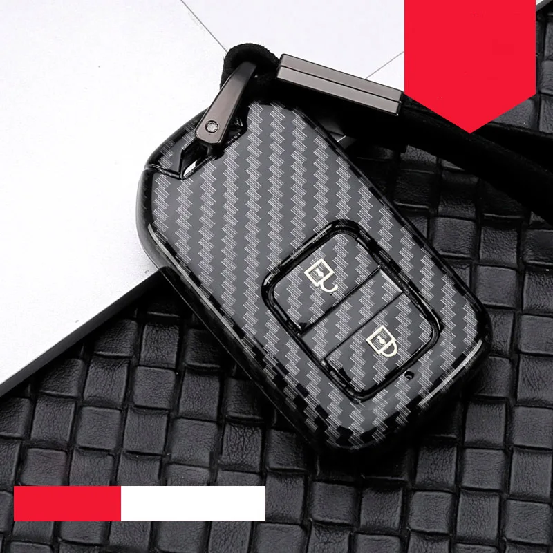 A-black silver ABS карбоновый чехол для ключа автомобиля для Honda Civic CR-V HR-V Accord Jade Crider Odyssey- Высокое качество авто ключ оболочки - Название цвета: A-black silver