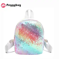 Блестки женский рюкзак для путешествий шикарный PU кожаный милый разноцветный школьный рюкзак Шикарный Блестящий школьный рюкзак модный