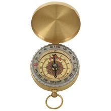 Классические латунные карманные часы стиль кемпинг компас