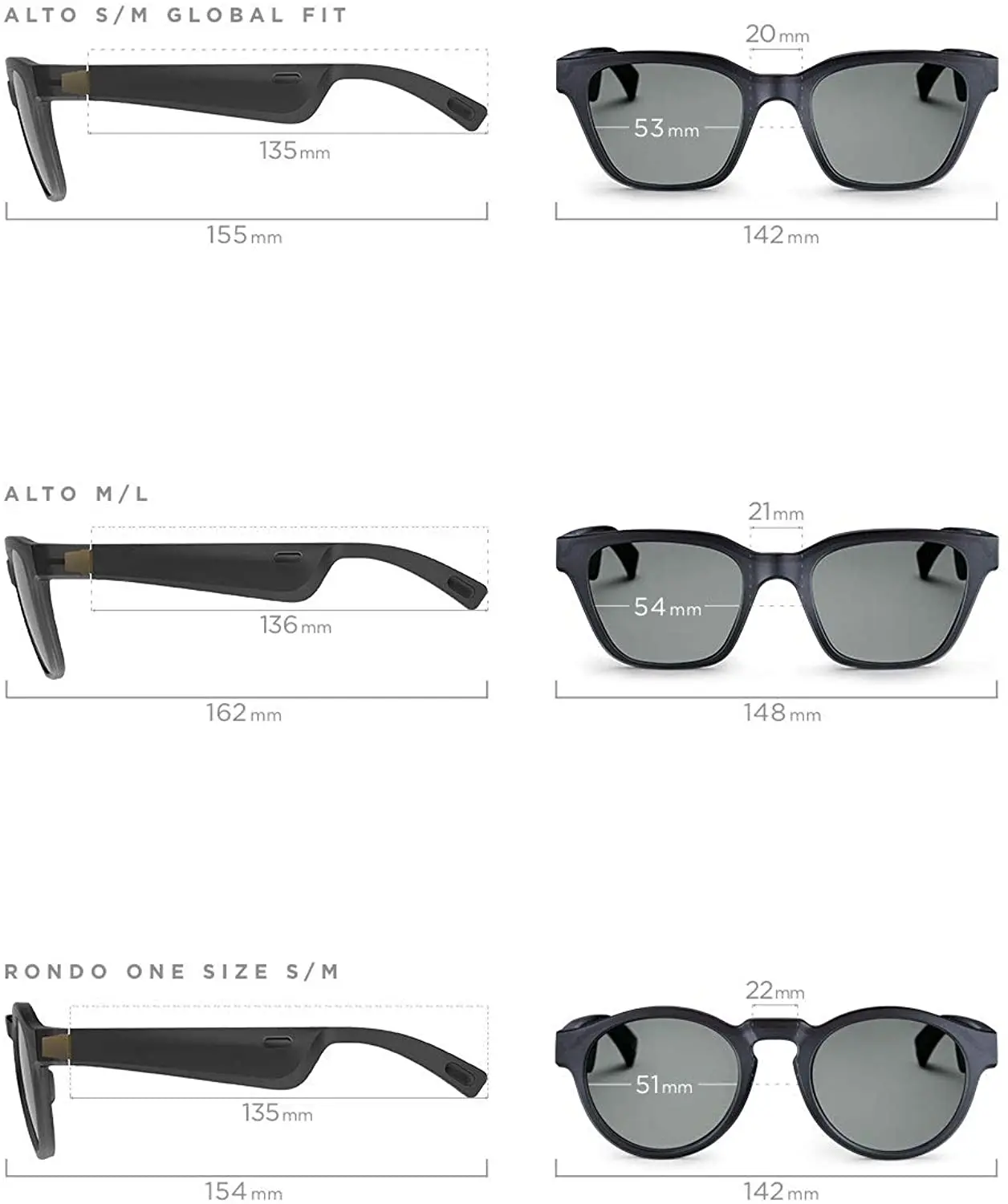 Bose Frames S M size Audio Sunglasses with Open Ear Headphones Black with Bluetooth Connectivity