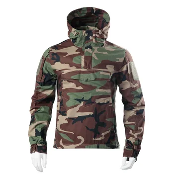 

2020 Outdoor Tactical Hunting Coat Camo Hooded Jacket Anti-scratch Wear-resistant Combat Coat for Airsoft