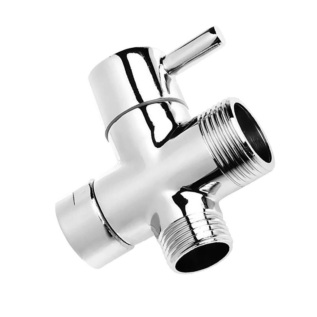 Silver 3 ways T-adapter Valve Diverter for handheld Shower Head Bidet Faucet Tap 2.5cm 2cm