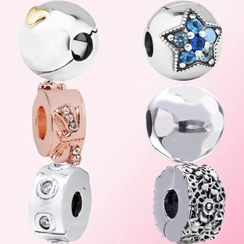 

2019 100% 925 Sterling Silver Classic Signature Bright Star Bow Clip Women's Charm Personality Jewelry Accessories Free Shippin