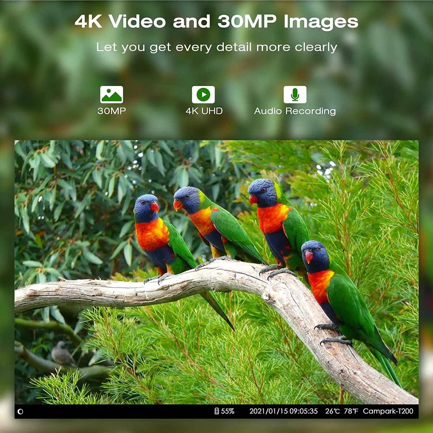 Trail Camera Hunting Trail Camera 4K 30FPS Live Video APP 4G 30MP Wireless