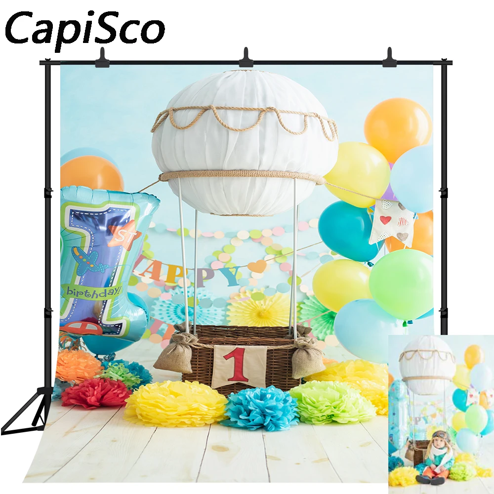 Capisco Baby 1st Birthday Party Photography Background Photographic Backdrop Photo Studio one first year boys party decor | Электроника