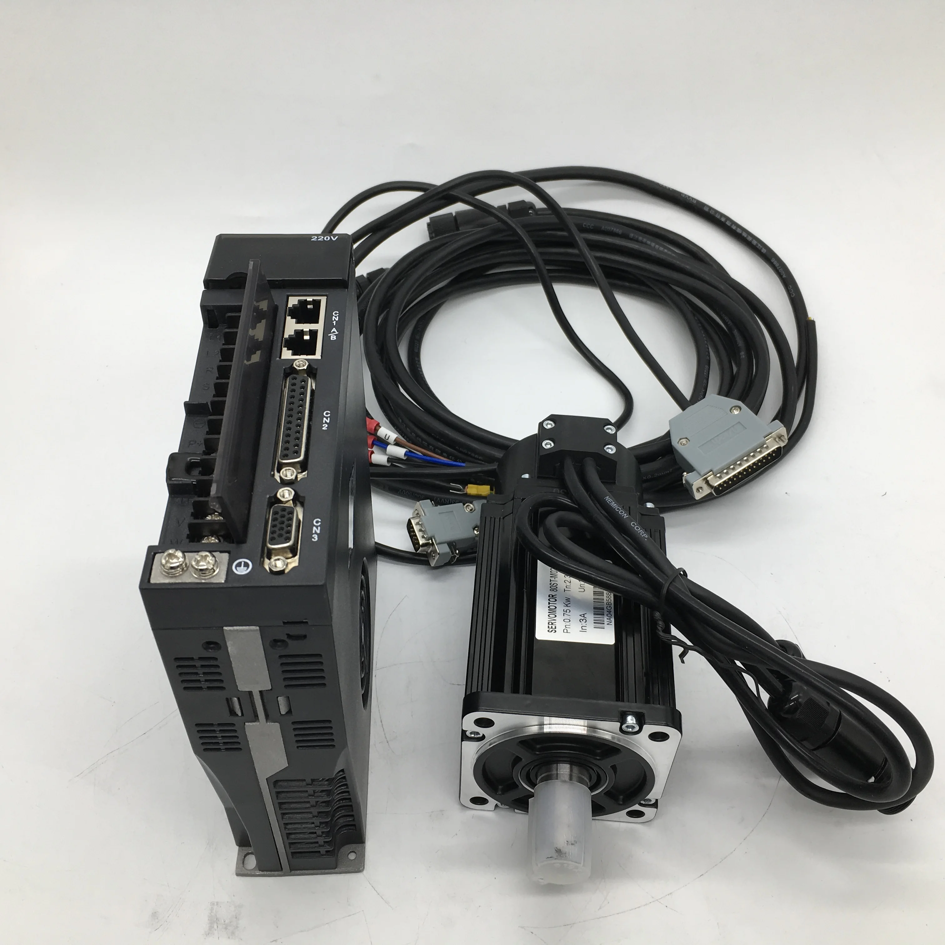 - 600W AC Servo Motor Drive Kit 06KW NEMA24 60mm 220V 27A 191Nm 3000rmin Modbus RS485 for CNC Cheap