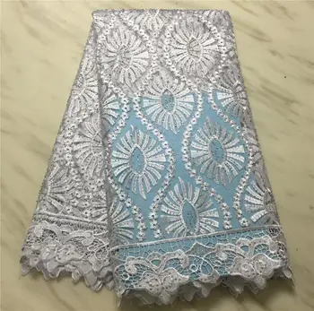 

Pure white 2020 New Arrival Nigerian Tulle Lace Fabric High Quality African Lace Fabric For Wedding Embroidery Stone Lace Fabric
