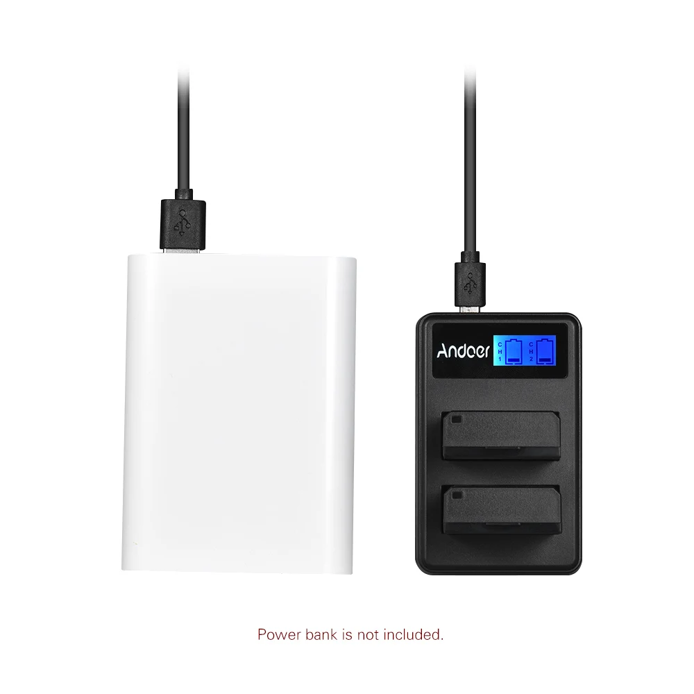 Andoer lcd 2-LPE12 двухканальный ЖК-дисплей зарядное устройство для камеры с ЖК-дисплеем для Canon LP-E12 Аккумулятор для камеры Canon Rebel EOS-M