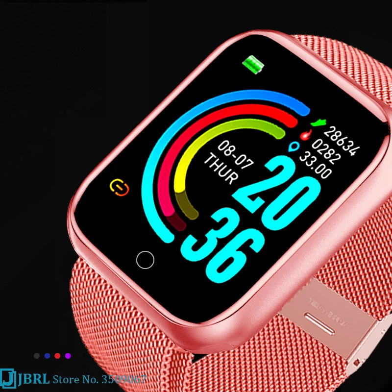 2021 Ladies Sport Bracelet Smart Watch Women Smartwatch Men Smartband Android IOS Waterproof Fitness Tracker Smart Clock Mens 4