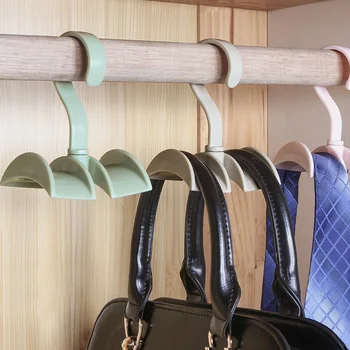 

Clothing Hanger Metal Storage Multi Function Storage Purse Hanging Rack Holder Hook Bag 360-degree Rotation Closet Organizer