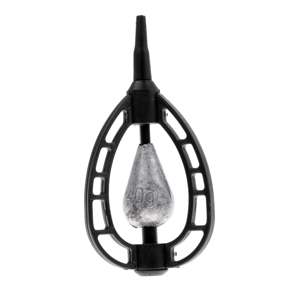 In-line Method Carp Fishing Feeder Swim Feeders Baits Trap Cage with Lead Sinker Terminal Tackle 40g 45g