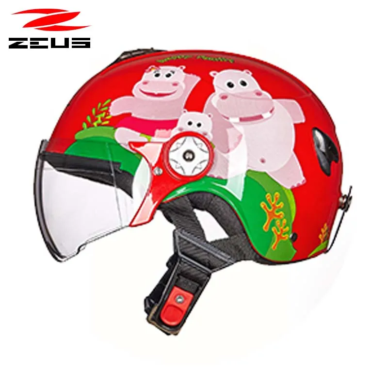 Loveless панда детский самокат moto rcycle шлем Zeus для мальчиков и девочек, мото Электрический велосипед capacete для детей - Цвет: red S100
