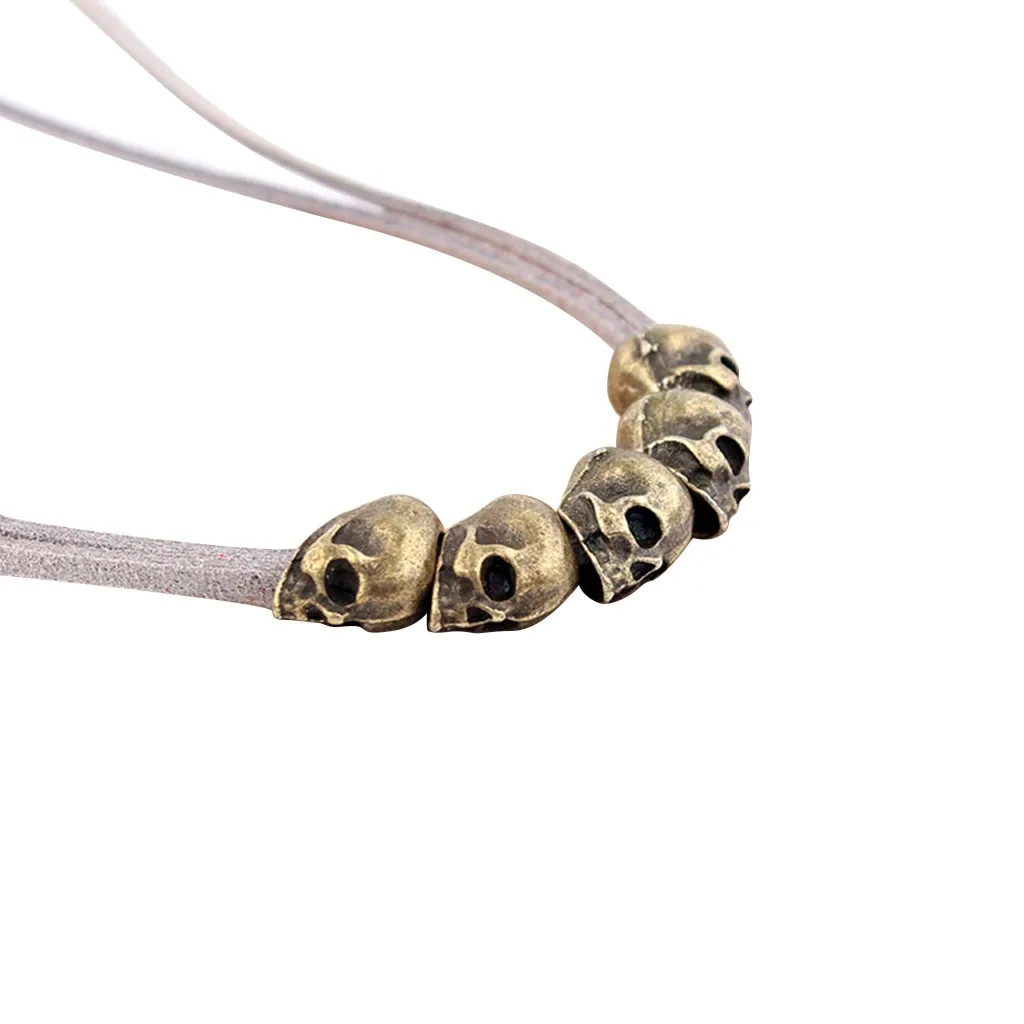 Skull Hair Cord Diy Accessories Ponytail Gothic Punk Antique Headgear Ponytail Styling Headwear Diy Accessories Metal Skull