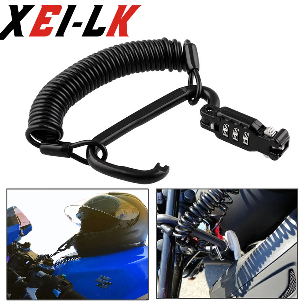 Xeilk Universele Anti Diefstal Motorfiets Helm Slot Met 3 Digit Combinatie  Password Lock En 6 Voeten Stalen Kabel veiligheid Protector|Theft  Protection| - AliExpress