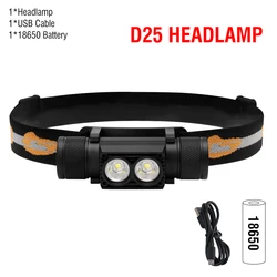 BORUiT High-Power Rechargeable Waterproof LED Headlamp (D25)