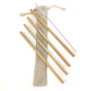 

Natural Bamboo Straws Reusable Eco-Friendly Party Kitchen Straws Natural Eco-friendly Bamboo Straws With Bag