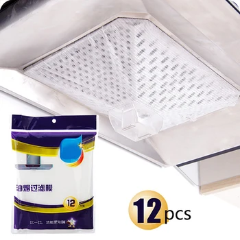 

New 12pcs Non-woven Kitchen Oil Filter Paper Absorbing Paper Non-woven Anti Oil Cotton Filters Cooker Hood Extractor Fan Filter