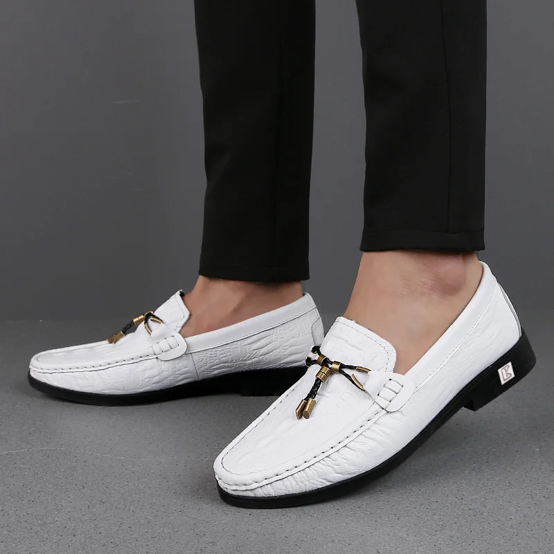 

Mring Man Genuine Cow Leather Casual Shoes Crocodile Skin Soft Moccasins Anti-Slip Flat Loafers Drive Shoes Erkek Ayakkabi