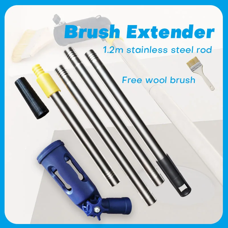 Paint Brush Extender+Extension Pole kit Clamping tool Telescopic Rod