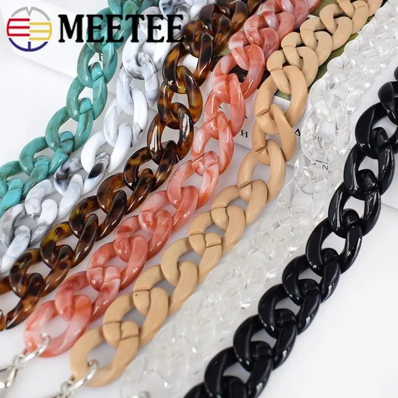 

Meetee 60/120cm Acrylic Resin Plastic Handbag Chain Adjustable Detachable Replacement Bags Shoulder Strap Cloth Belt Accessory