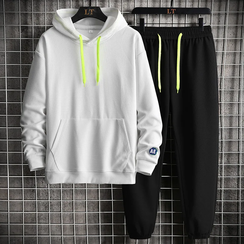 OEIN Lässige Männer Mit Kapuze Sweatshirt Outfit Herbst Herren Sets Sportswear 2021 Männlichen Hoodie + Hosen 2PCS Jogging_voghion.com
