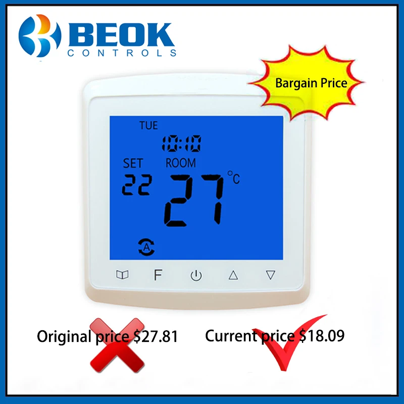 

16A LCD Touch Screen Thermostat Electric Floor Heating System Thermoregulator AC85-265V Temperature Controller