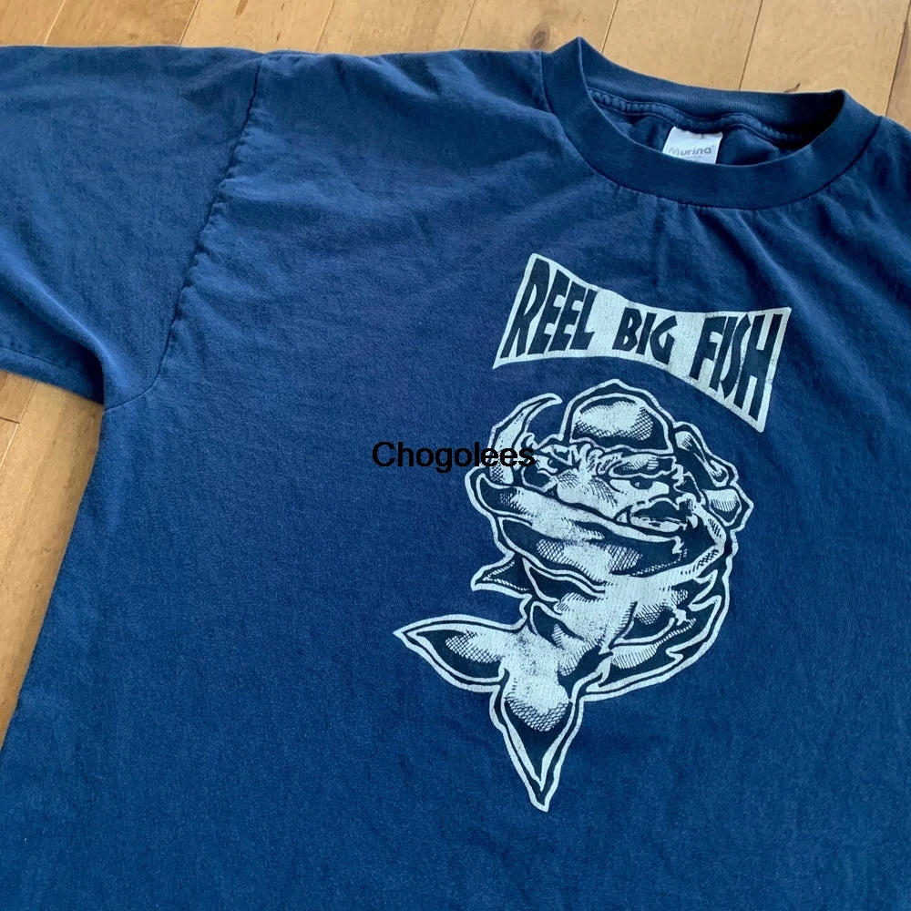 90s Reel Big Fish Band Tee Vintage 1990s Murina Made in USA XL 100% Cotton  Navy Blue Concert T shirt Streetwear