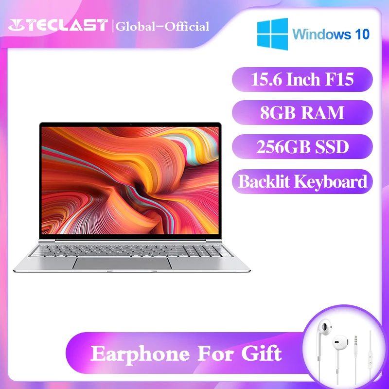 Teclast F15 ноутбук с 15 6-дюймовым дисплеем четырёхъядерным процессором Intel Gemini Lake N4100