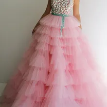 Розовые повязки на голову с Многоуровневое Пышное Бальные платья для выпускного вечера без бретелек 3D Цветы вечерние платья в арабском стиле Для женщин вечерние сладкий 16 вечерние платья