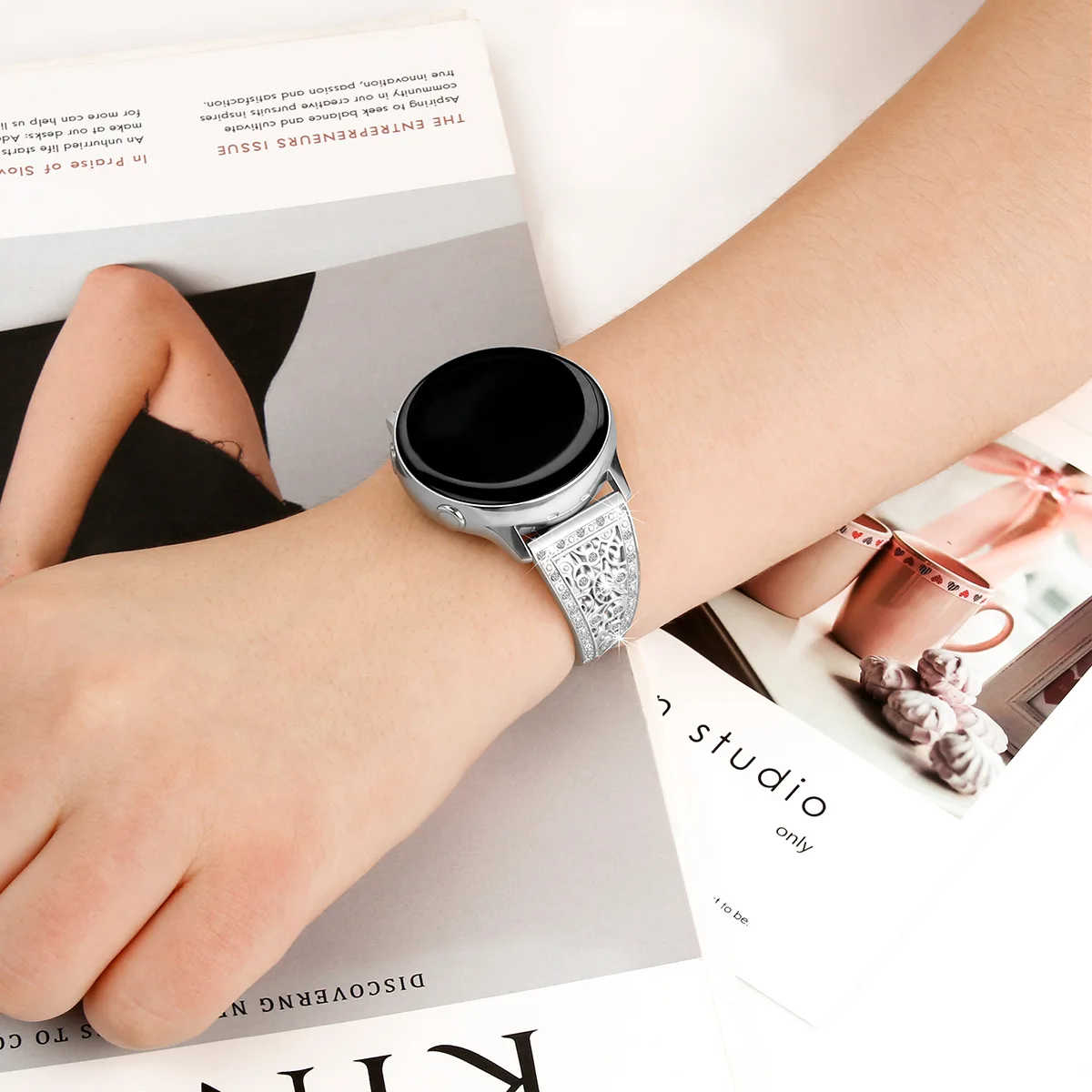 22 мм 20 мм металлический ремешок для часов samsung Galaxy Watch 46 мм ремешок gear S3 S2 классический женский браслет из нержавеющей стали для R800