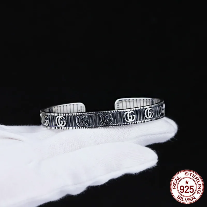 

925 sterling silver bracelet net red personality temperament trend letter G style birthday gift Valentine's Day to send his girl