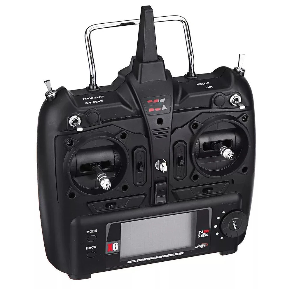 

X6 Stunt Flying Flybarless Design Beginners Spare Helicopter Transmitter High Simulation Black RC Toy Accessories For XK K130