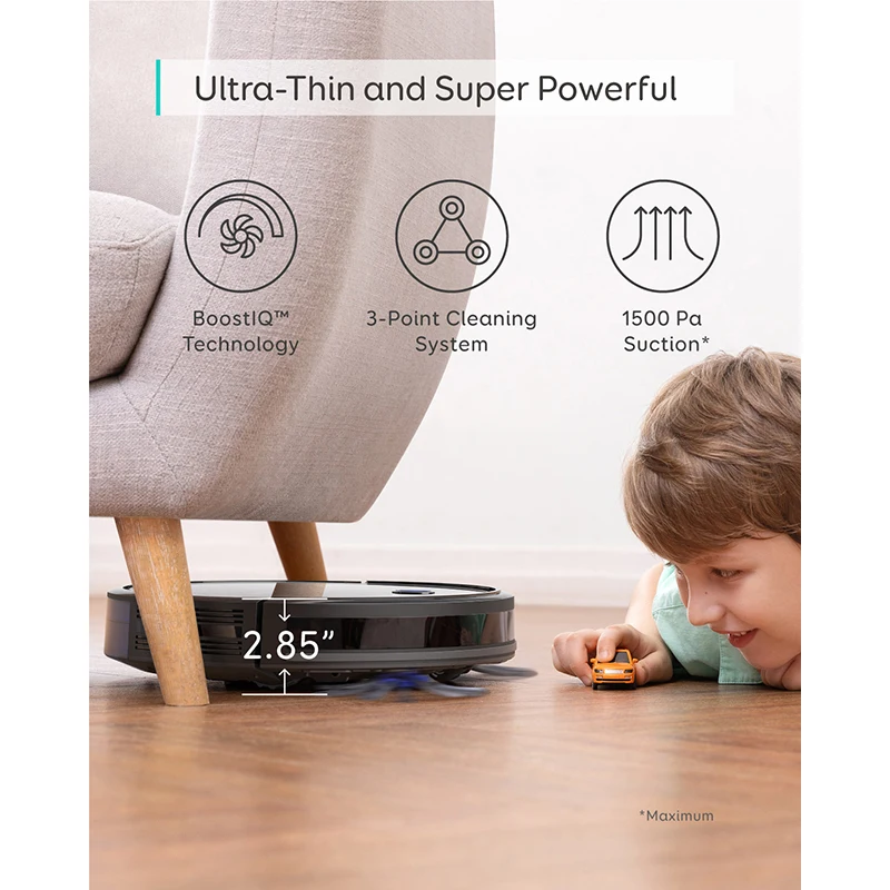 eufy [BoostIQ] RoboVac 30C, Robot Vacuum Cleaner, 1500Pa Suction, Boundary Strips Included, Quiet, Self-Charging Robotic Vacuum